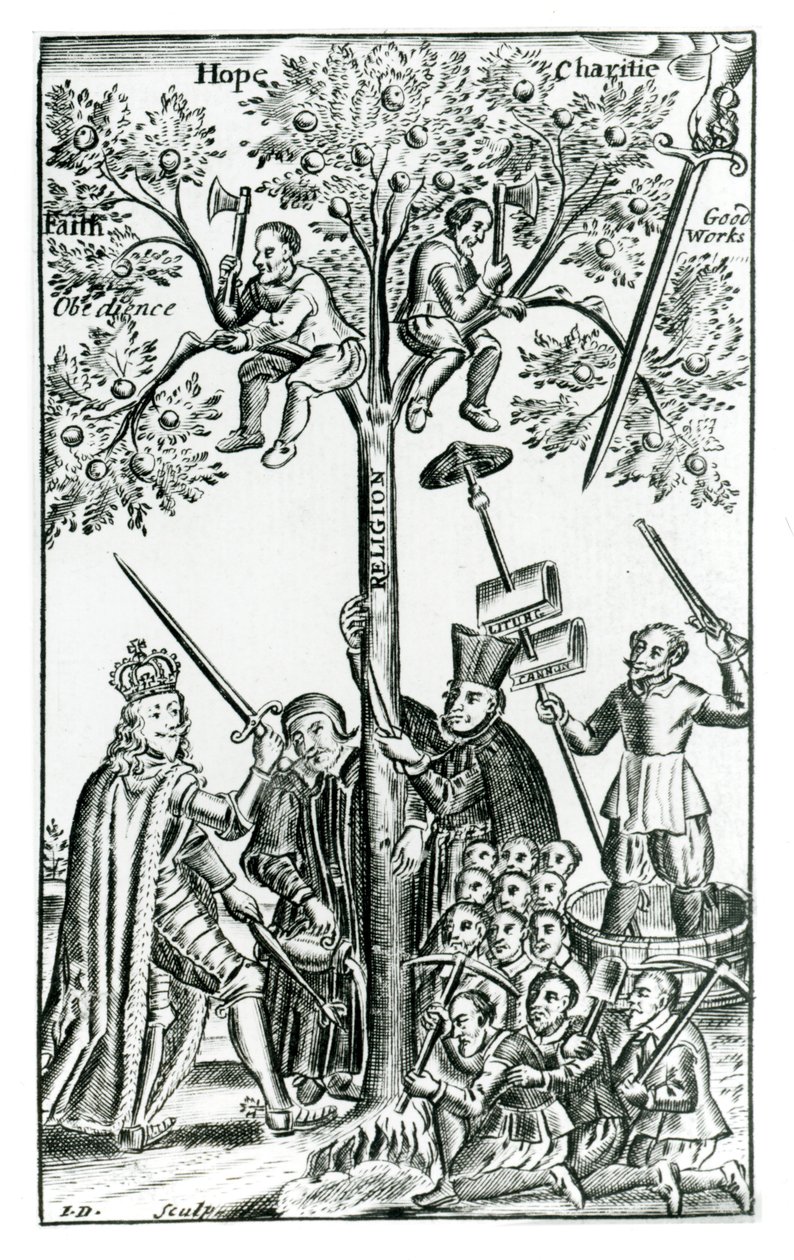 Scena z „Wyroczni pasterskich” Francisa Quarlesa (1592-1644) 1646 autorstwa English School
