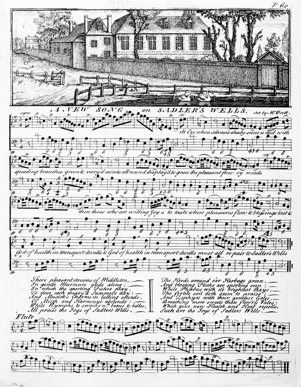Nuty do „Nowej pieśni o studniach Sadlera”, 1746 autorstwa English School