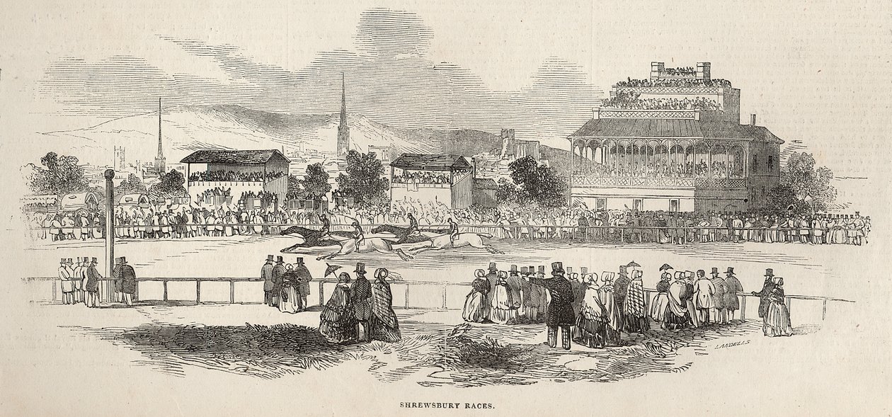 Shrewsbury Races, z „The Illustrated London News”, 24 maja 1845 r. autorstwa English School