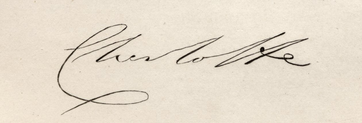 Podpis księżniczki Charlotte Augusta z Walii (1796-1817) autorstwa English School