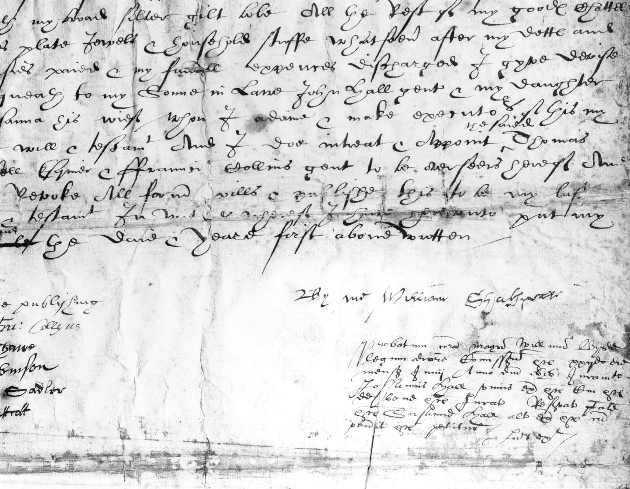 Podpis Williama Szekspira (1564-1616), 1616 (tusz na papierze) autorstwa English School