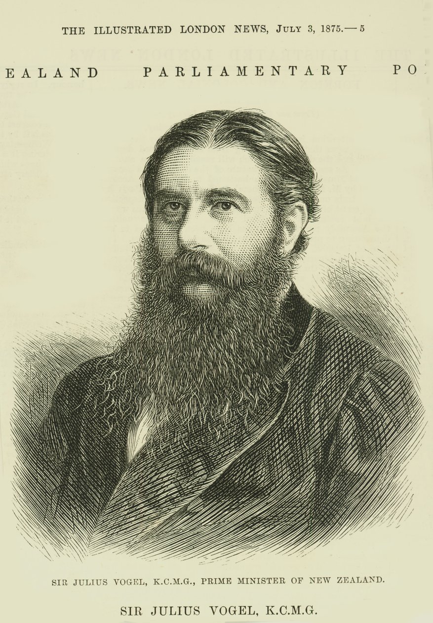 Sir Julius Vogel, KCMG (1835-99) z „The Illustrated London News”, 3 lipca 1875 autorstwa English School