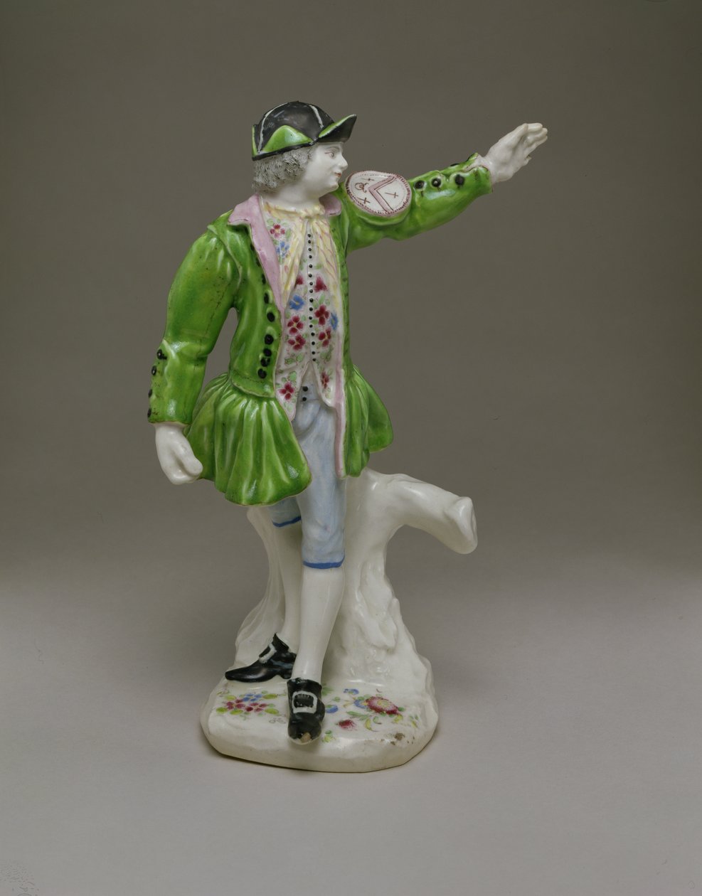 Postać wodniaka z Tamizy malowana emaliami z miękkiej pasty, ok.1753-55 (ceramika) autorstwa English School