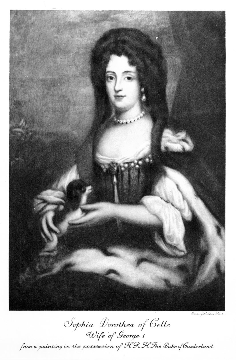 Sophia Dorothea z Celle, grawerowane przez Emery Walker autorstwa English School