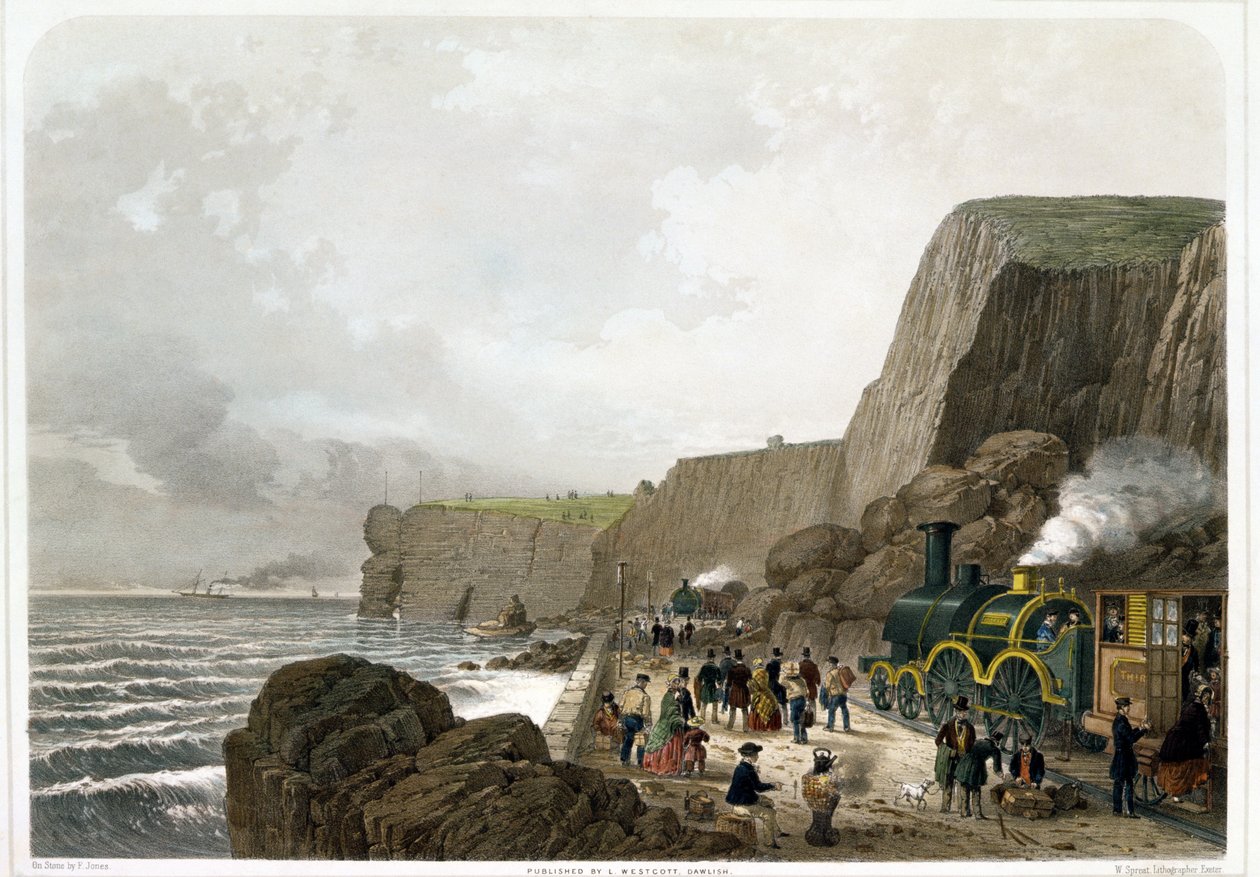 South Devon Railway: Osuwisko w pobliżu Parson and Clerk Rock, 29 grudnia 1852 r. autorstwa English School