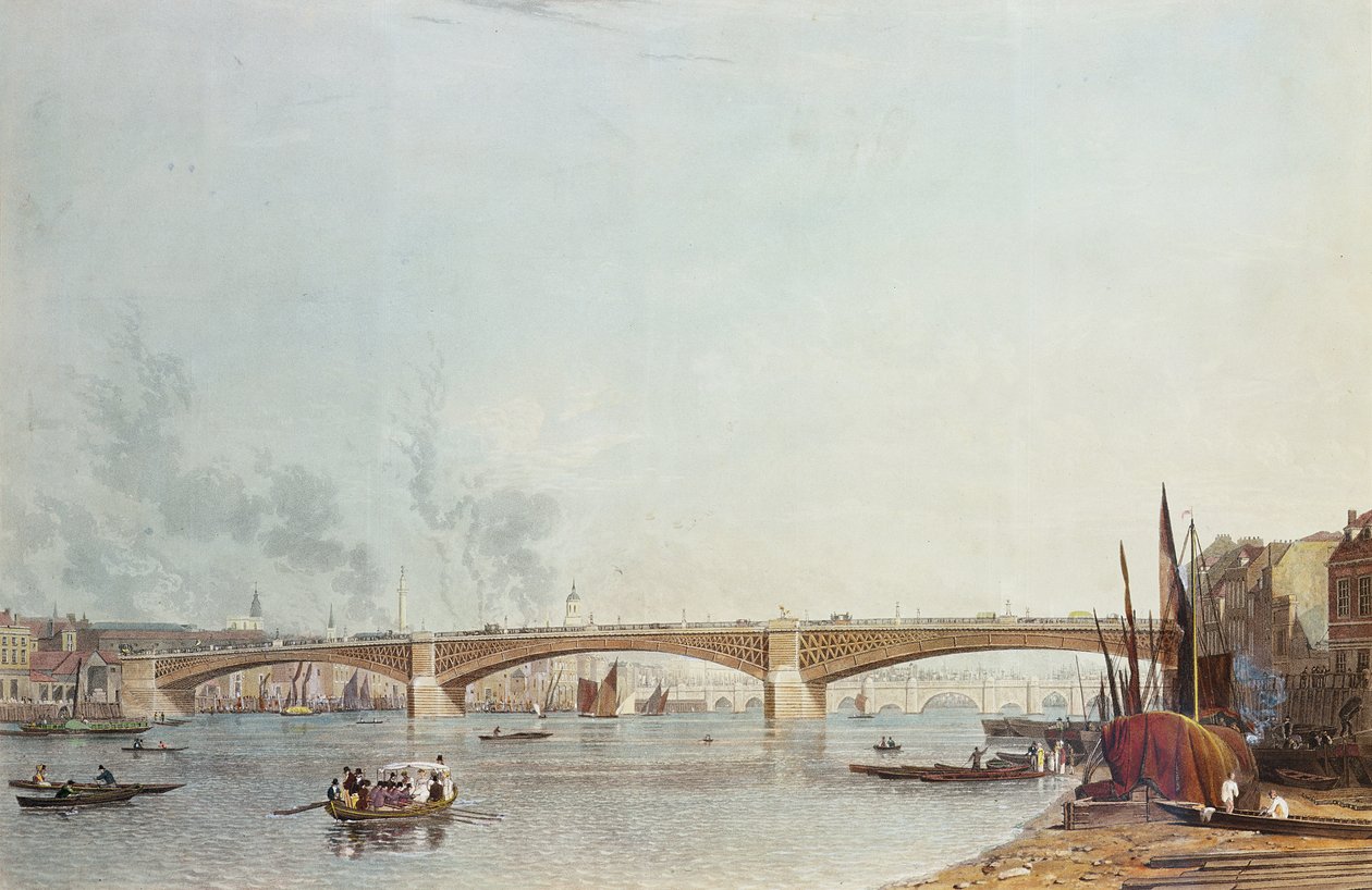 Southwark Bridge, West Front, od strony Bankside, w kierunku London Bridge autorstwa English School
