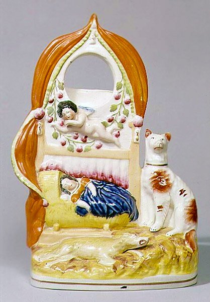 Staffordshire Watch Holder, ok.1850 (ceramika) autorstwa English School