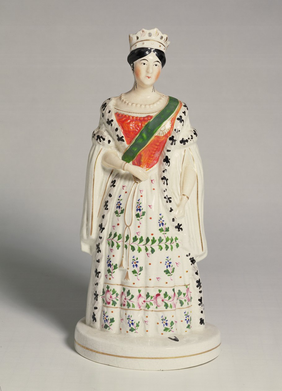 Staffordshire figura królowej Wiktorii (1819-1901) autorstwa English School