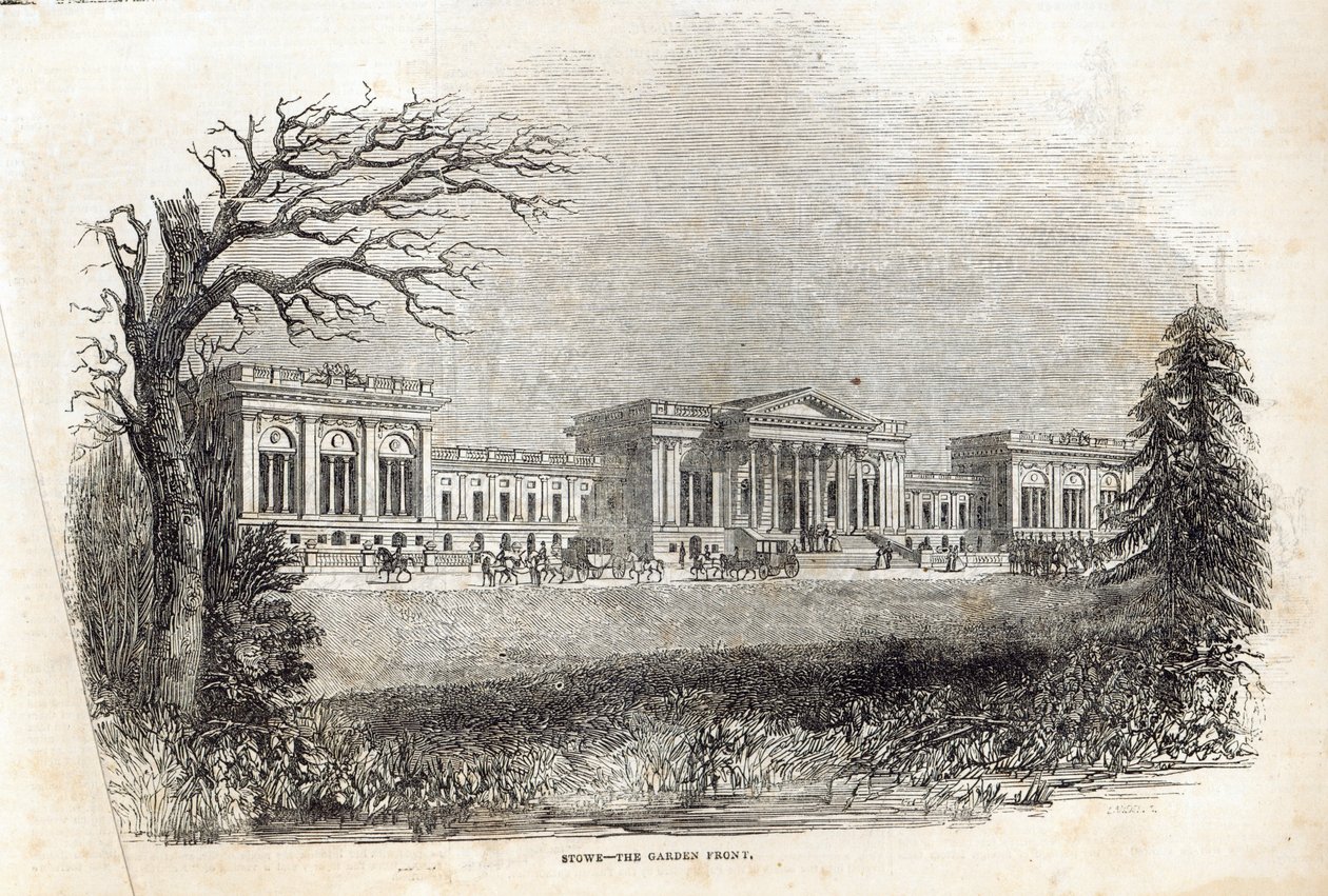Stowe - the Garden Front, z „The Illustrated London News”, 18 stycznia 1845 autorstwa English School