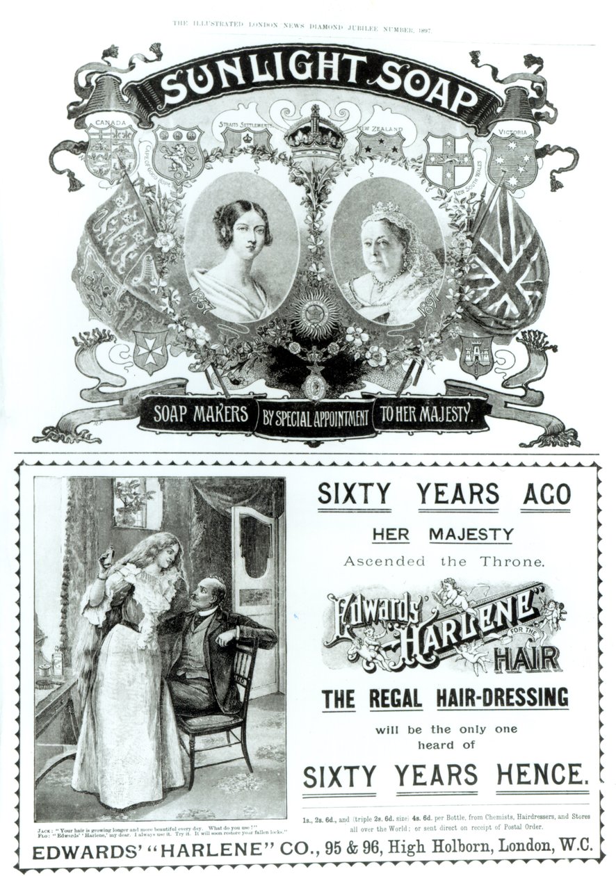 Reklama Sunlight Soap, z „The Illustrated London News Diamond Jubilee Number”, 1897 autorstwa English School