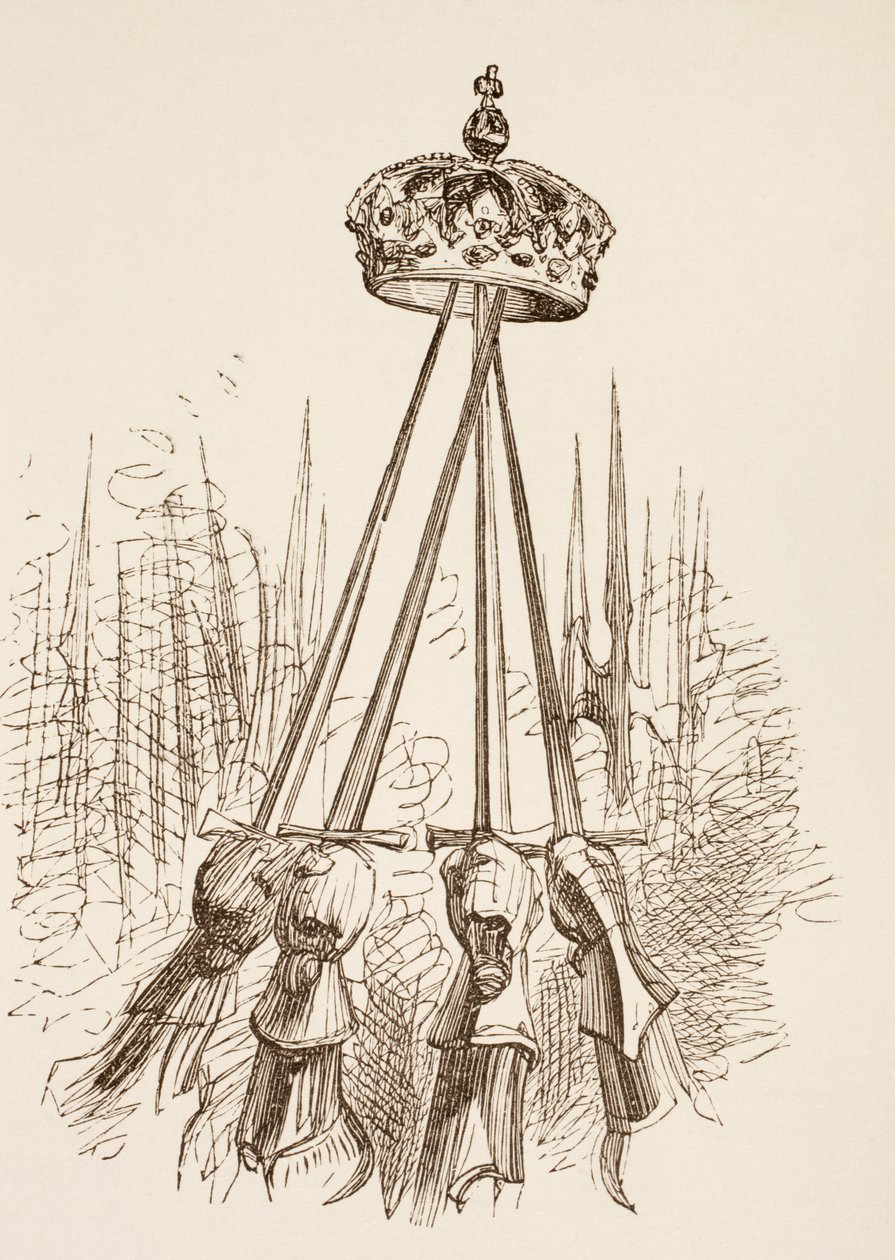 Miecze podtrzymujące koronę, 1890 autorstwa English School