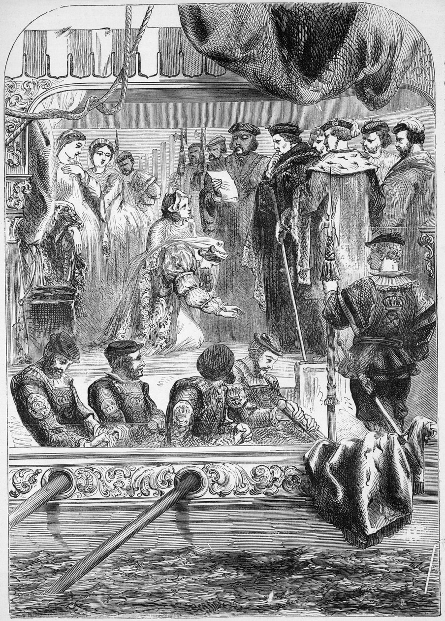 Aresztowanie Anny Boleyn (druk) autorstwa English School