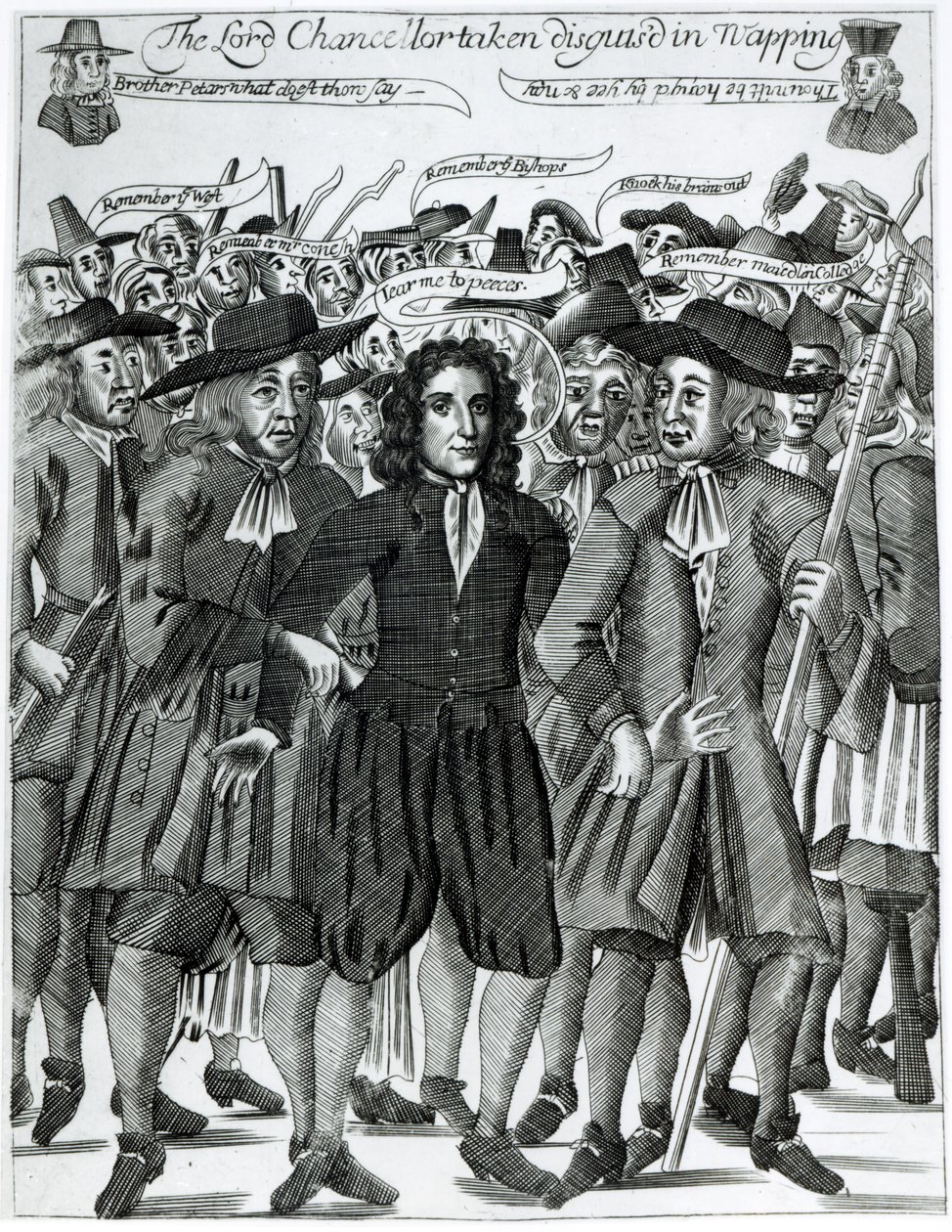 د قاضي جیفریز نیول (1648-89) 1689 پولی autorstwa English School