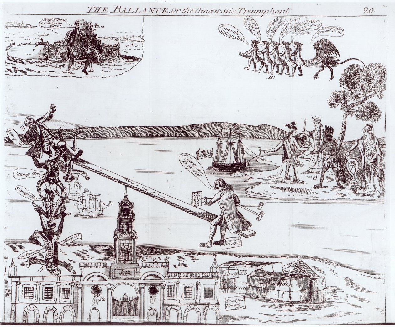 The Ballance czyli triumf Amerykanów 1766 autorstwa English School