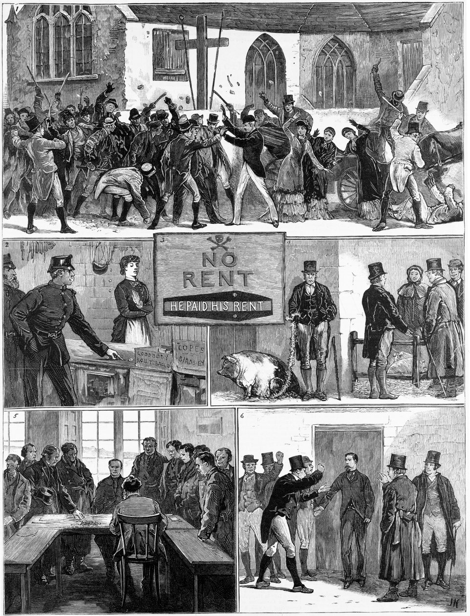 The Conditions of Ireland, ilustracja z „Grafiki”, opublikowanej 24 grudnia 1881 r. autorstwa English School
