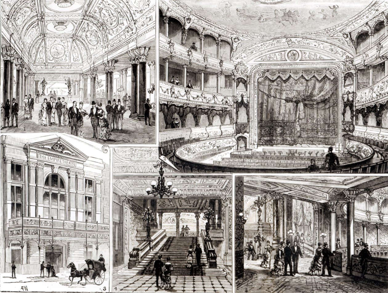 Empire Theatre, Leicester Square, Londyn 1884 autorstwa English School