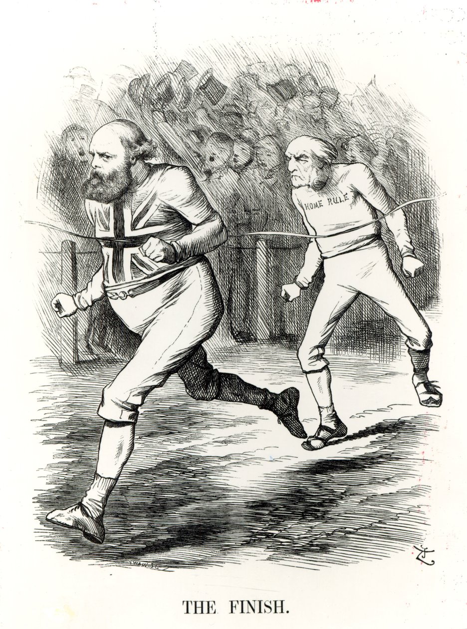 The Finish, z "Punch lub The London Charivari", 17 lipca 1886 r. autorstwa English School