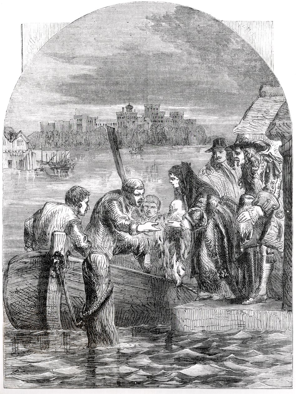 Ucieczka królowej Jakuba II, grudzień 1688 r. autorstwa English School