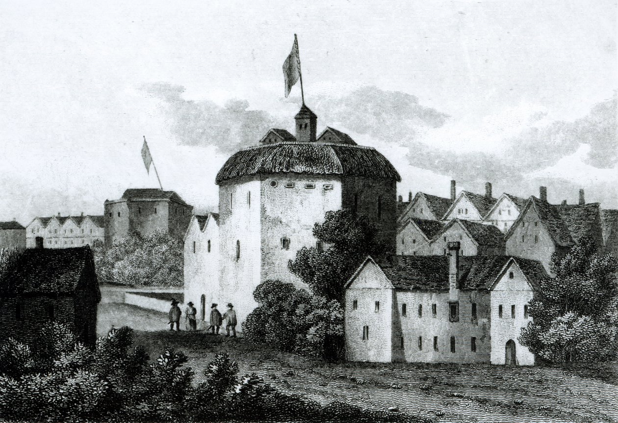 Teatr Globe na Bankside, jak wyglądał za panowania Jakuba I (1566-1625) 1672 autorstwa English School