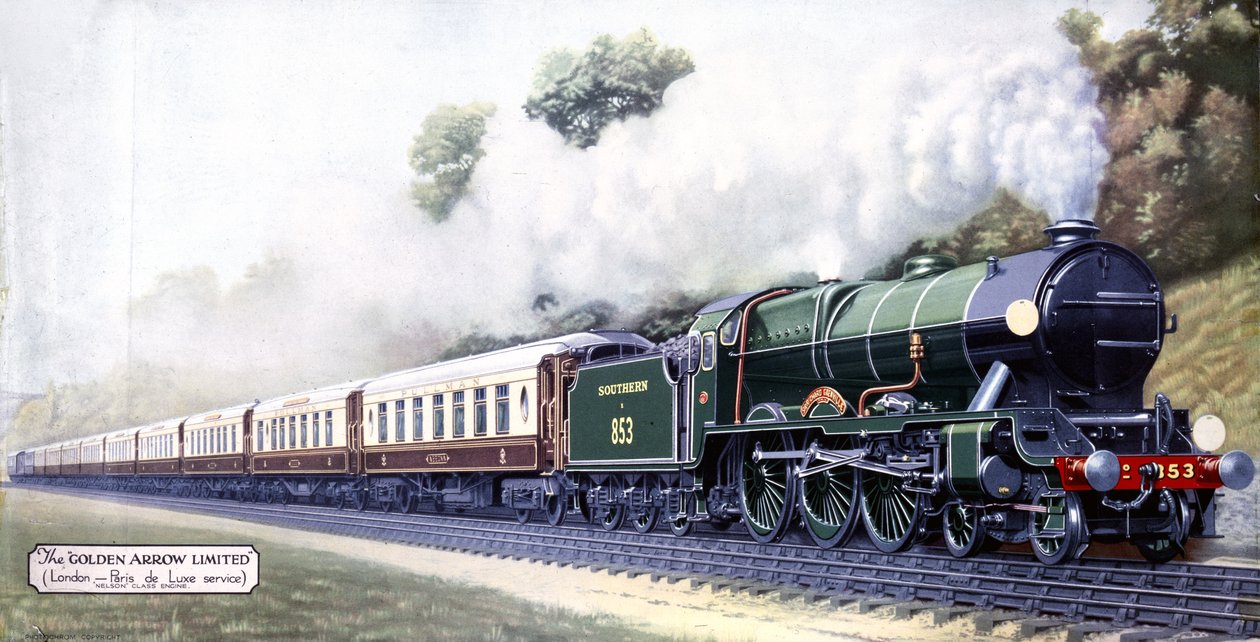 The Golden Arrow Limited, usługa Londyn-Paryż De Luxe, 1900 autorstwa English School