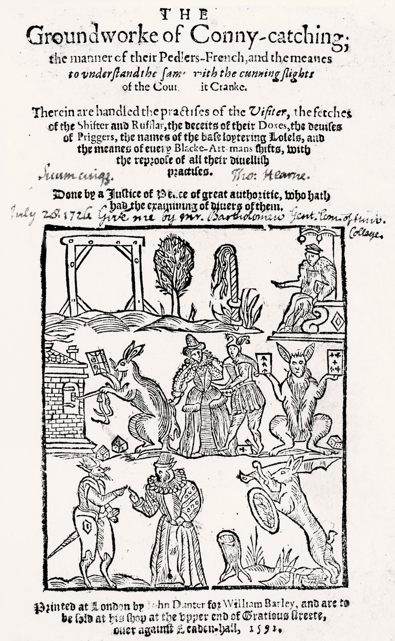 The Groundwork of Conny-Catching, opublikowany w 1592 autorstwa English School