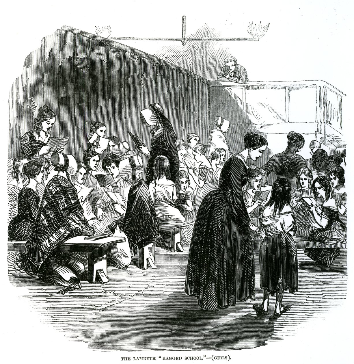Lambeth Ragged School, ilustracja z „The Illustrated London News”, 11 kwietnia 1846 r. autorstwa English School