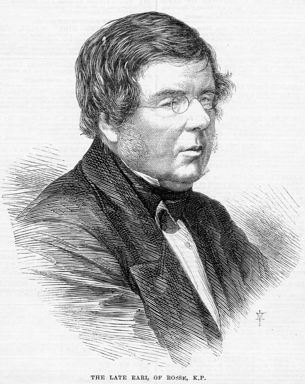Późny hrabia Rosse, K.P., ilustracja z „Illustrated London News”, 1867 autorstwa English School