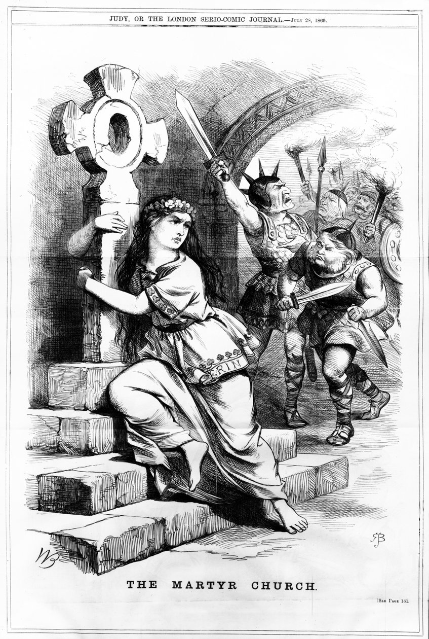 Kościół męczenników, ilustracja z „Judy, czyli London Serio-Comic Journal”, 28 lipca 1869 autorstwa English School
