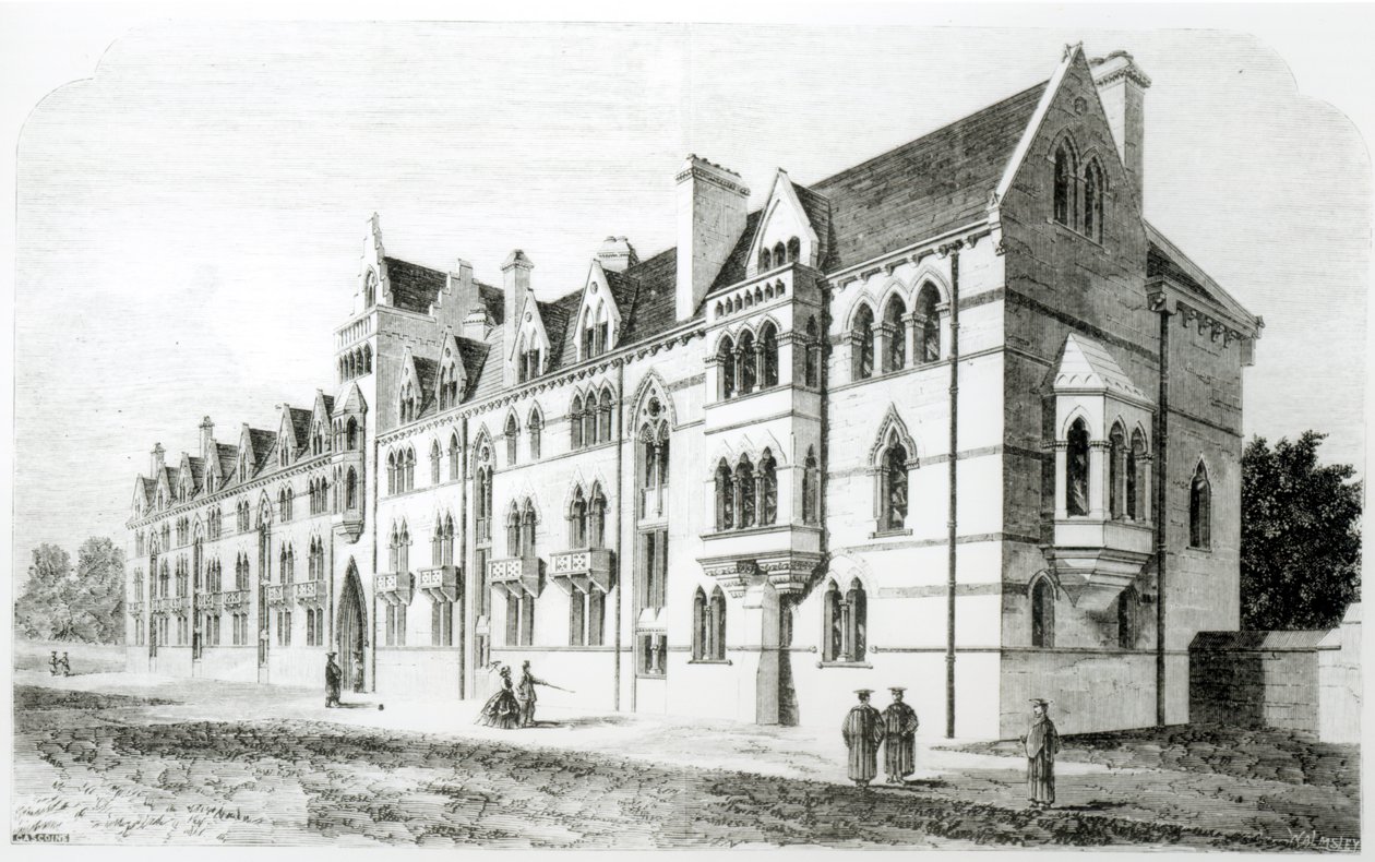 Budynki na łące, Christ Church, Oksford autorstwa English School