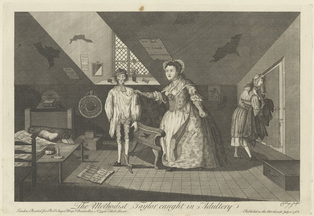 Metodysta Taylor przyłapany na cudzołóstwie, 1768 autorstwa English School