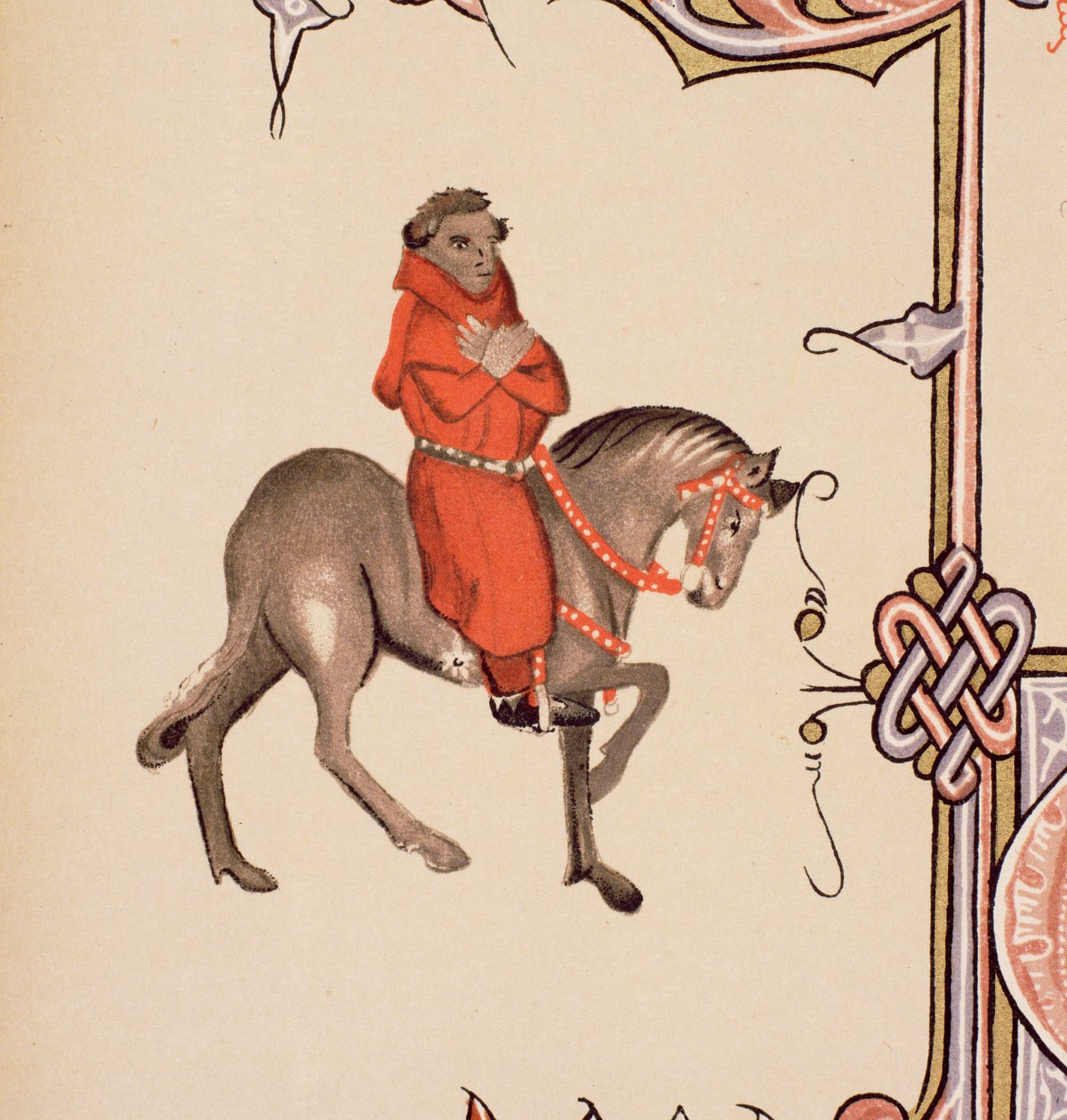 Pastor, fragment Opowieści Canteruby, Geoffrey Chaucer (ok. 1342-1400) Rękopis Ellesmere, wydanie faksymilowe, 1911 (szczegóły oryginalne zob. 128919) autorstwa English School