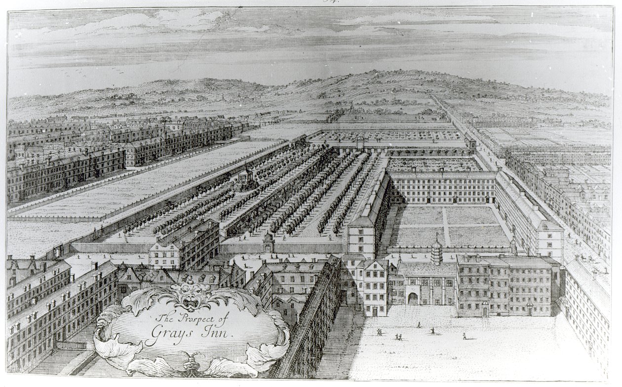 Perspektywa Grays Inn, 1720 autorstwa English School