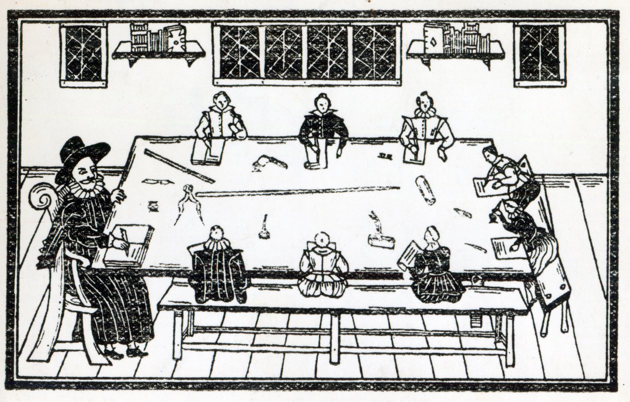 Drugi stół dobrego wychowania, ilustracja z „Księgi Roxburghe Ballads” autorstwa English School
