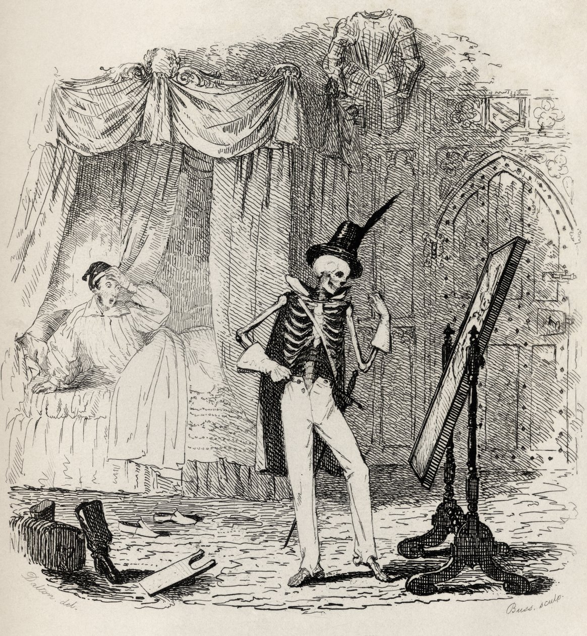 Widmo Tappington, z „Legend Ingoldsby” Thomasa Ingoldsby, wydanej przez Richarda Bentleya und Son, 1887 autorstwa English School
