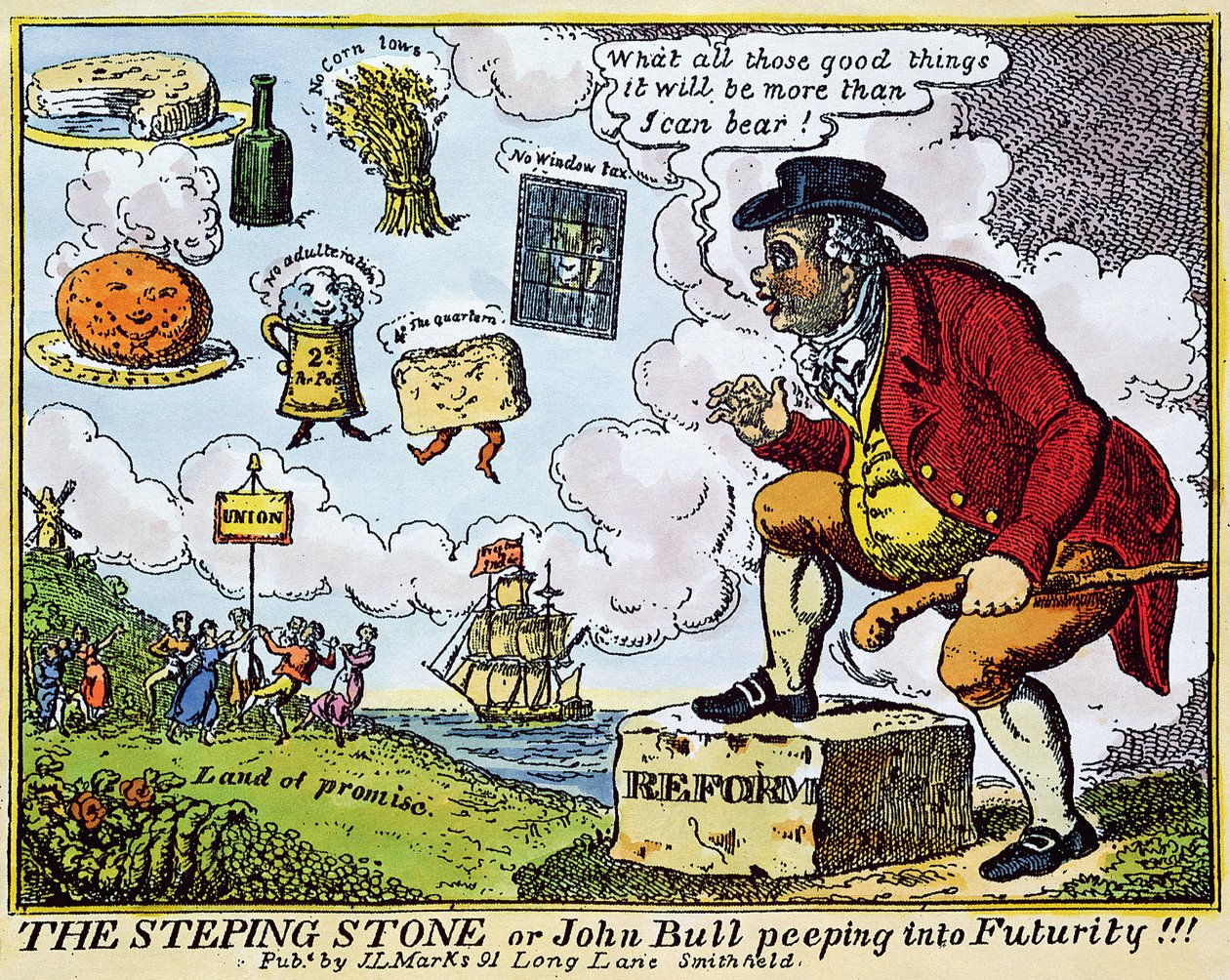 Stepping Stone, czyli John Bull zaglądający w przyszłość!!! (trawienie kolorem) autorstwa English School
