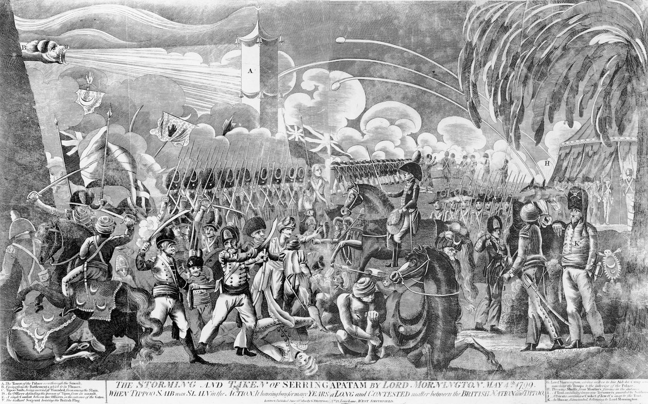 Szturm i zdobycie Seringapatam przez Lorda Morningtona, 4 maja 1799, wyd. przez G. Thompsona, 1800 autorstwa English School