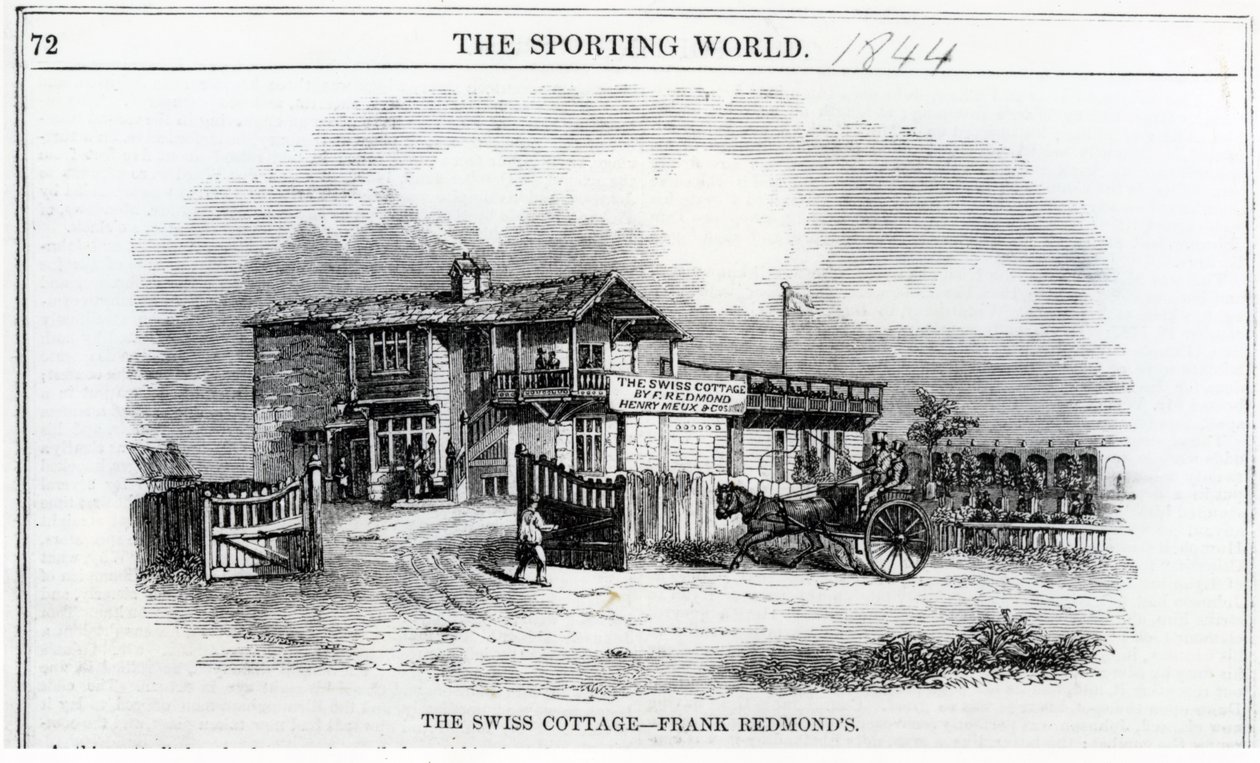 Chata Szwajcarska, ilustracja z „Świata sportu”, 1844 autorstwa English School