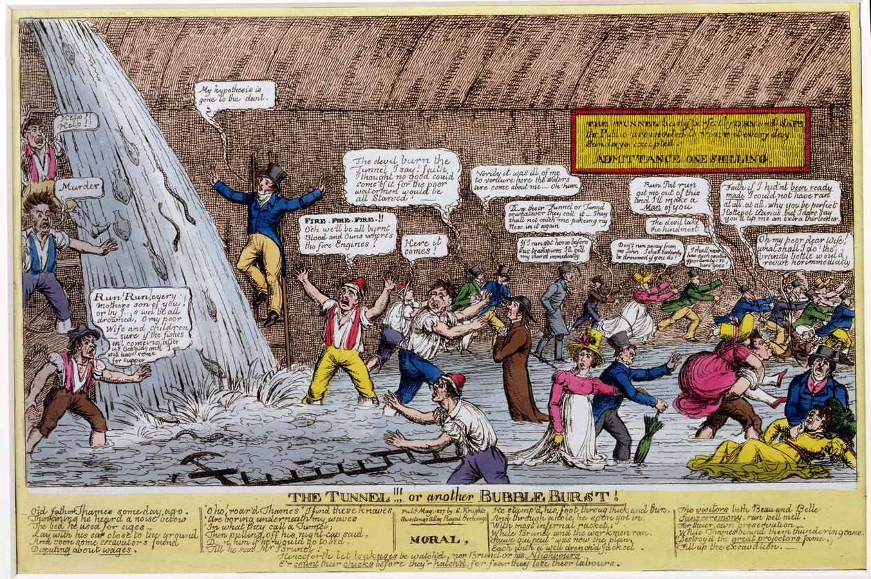 Tunel!!! lub inny Bubble Burst!, 1827 autorstwa English School