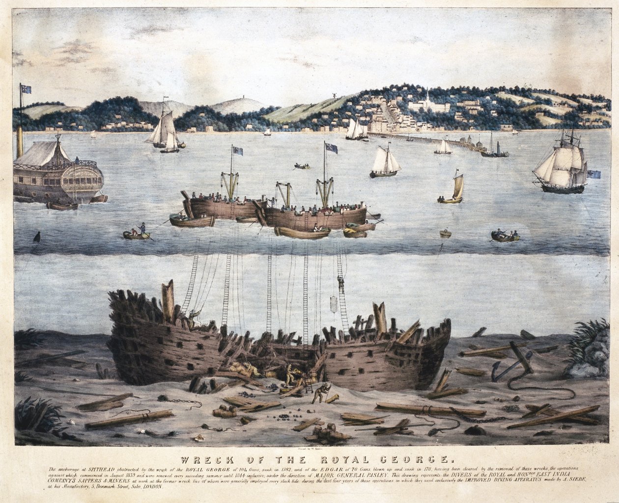 Wrak Royal George, 1845 autorstwa English School