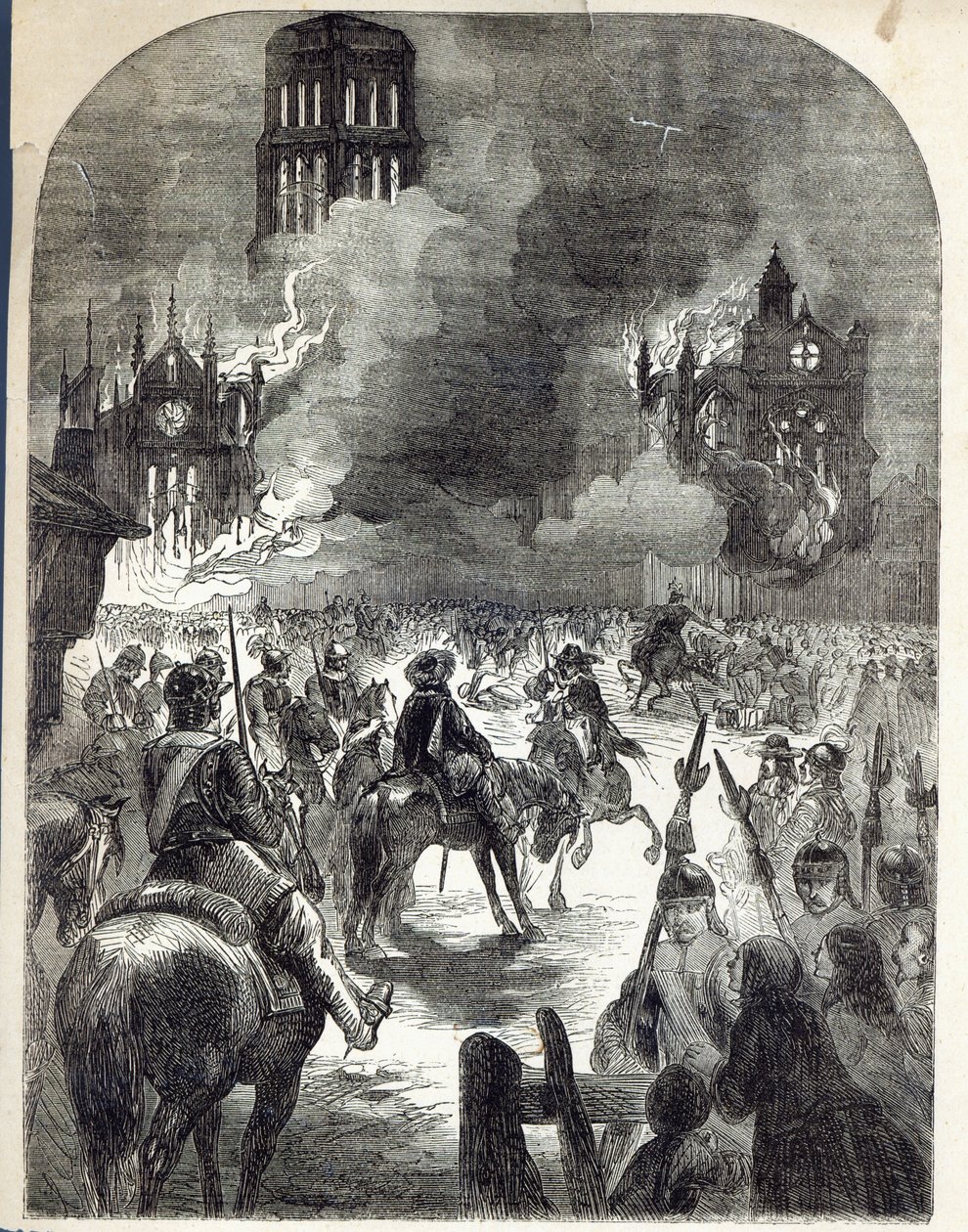 Spalenie starego kościoła św. Pawła, 1666 autorstwa English School