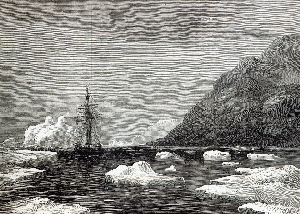 Rejs statku "Pandora": Przybicie do przylądka Isabella, z "The Illustrated London News", 1876 r. autorstwa English School