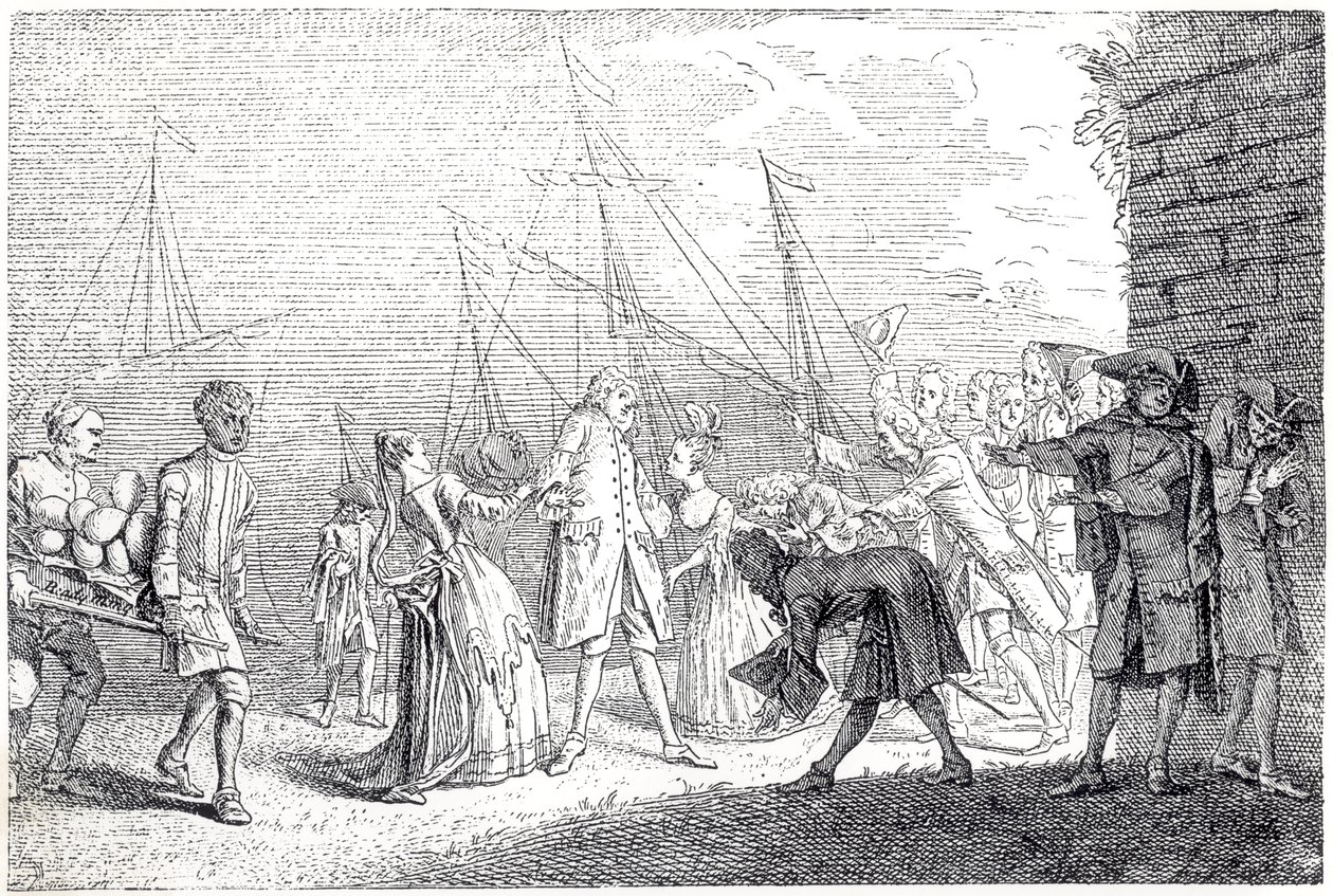 Lądowanie w Anglii Senesino, 1719 autorstwa English School