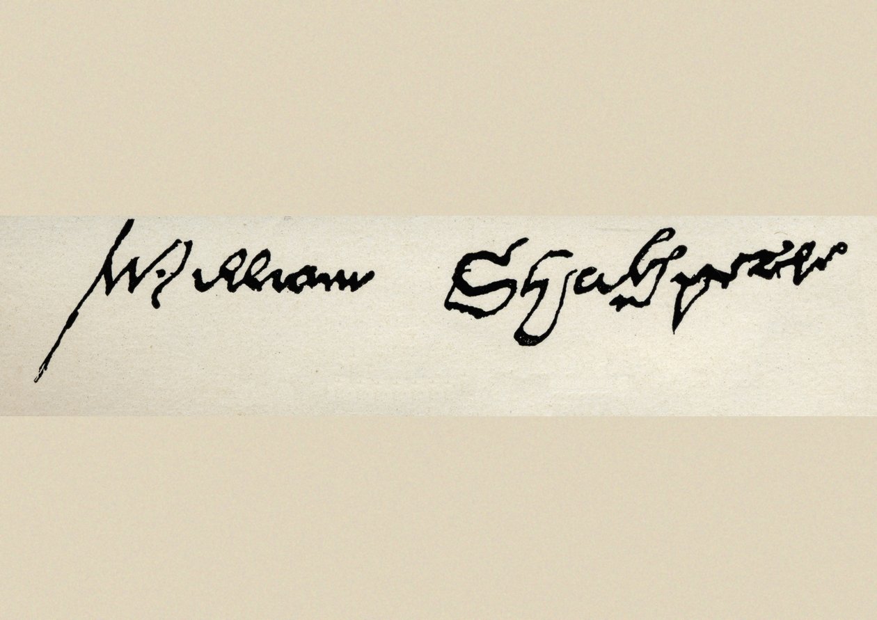 Podpis Williama Szekspira (1564-1616) (pióro i atrament) autorstwa English School