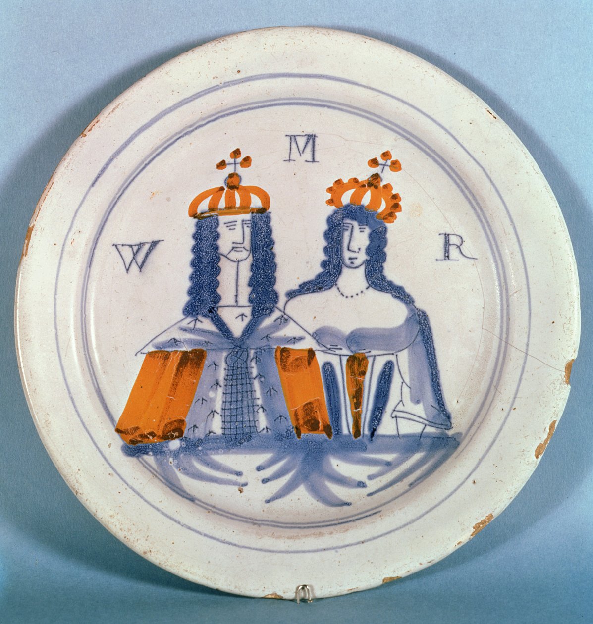 Talerz ceramiczny cynowany, Lambeth, ok.1689 (ceramika) autorstwa English School