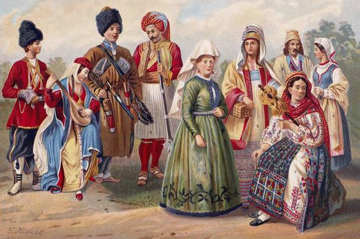 Typy ras wschodnio- i północnoeuropejskich, z Historii ludzkości, tom III, autorstwa prof. Friedricha Ratzela, 1898 autorstwa English School