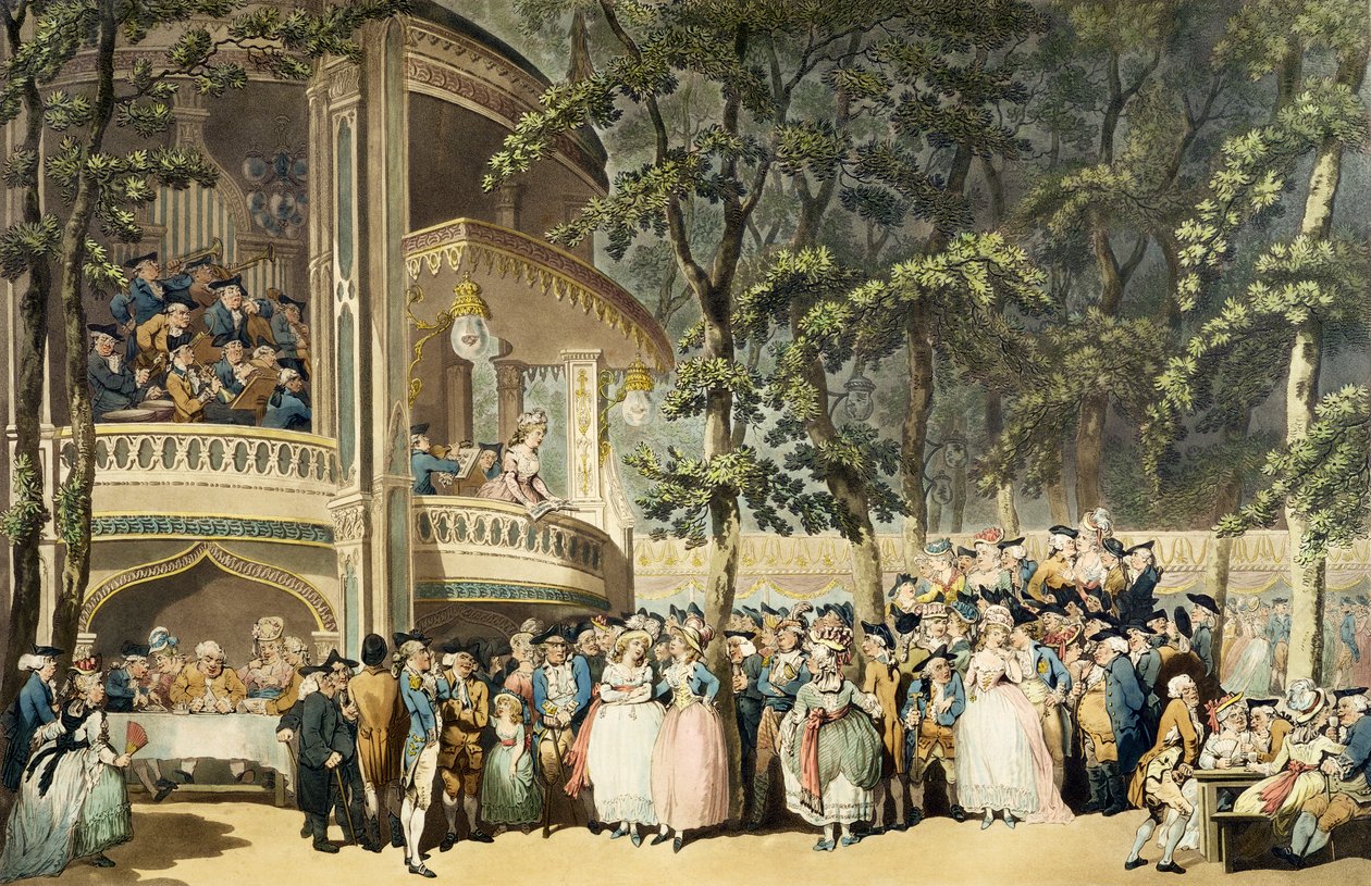 Vauxhall Gardens, R. Pollard, wg akwareli Thomasa Rowlandsona (1756-1827) autorstwa English School