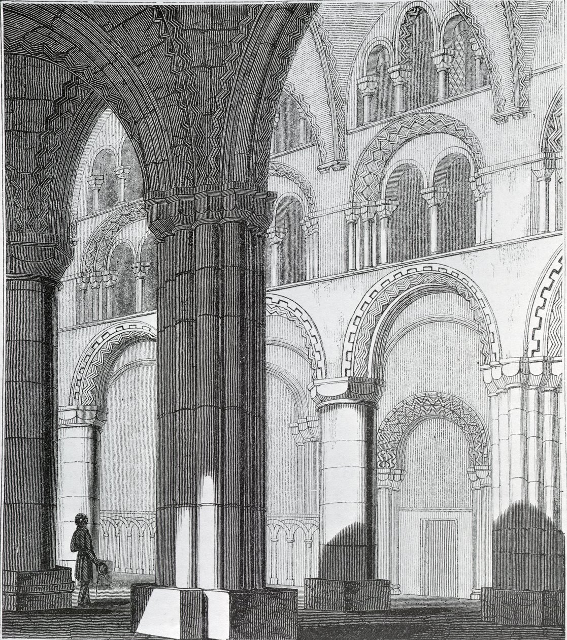 Widok na katedrę Durham Nave autorstwa English School
