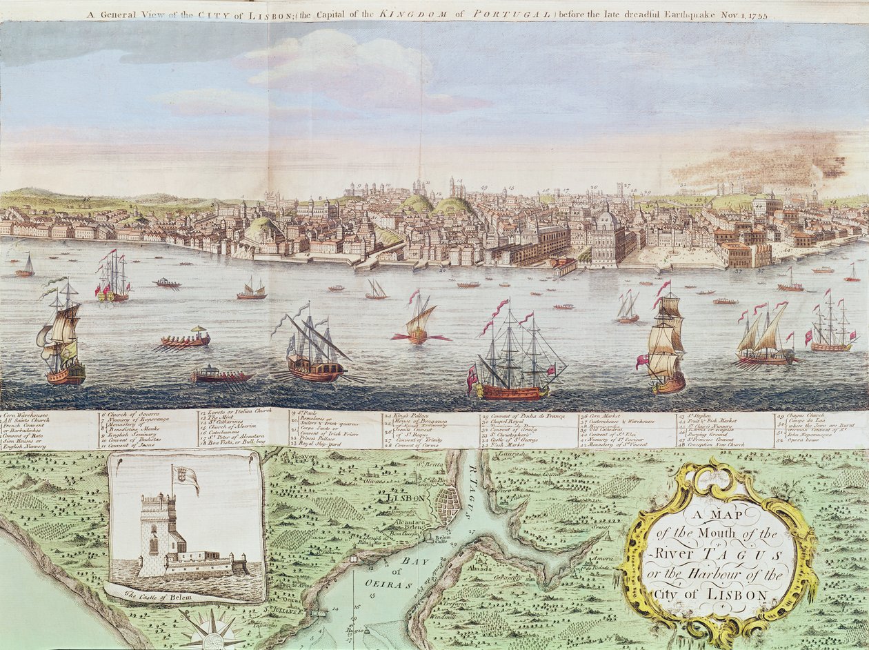 Widok Lizbony, 1755 autorstwa English School