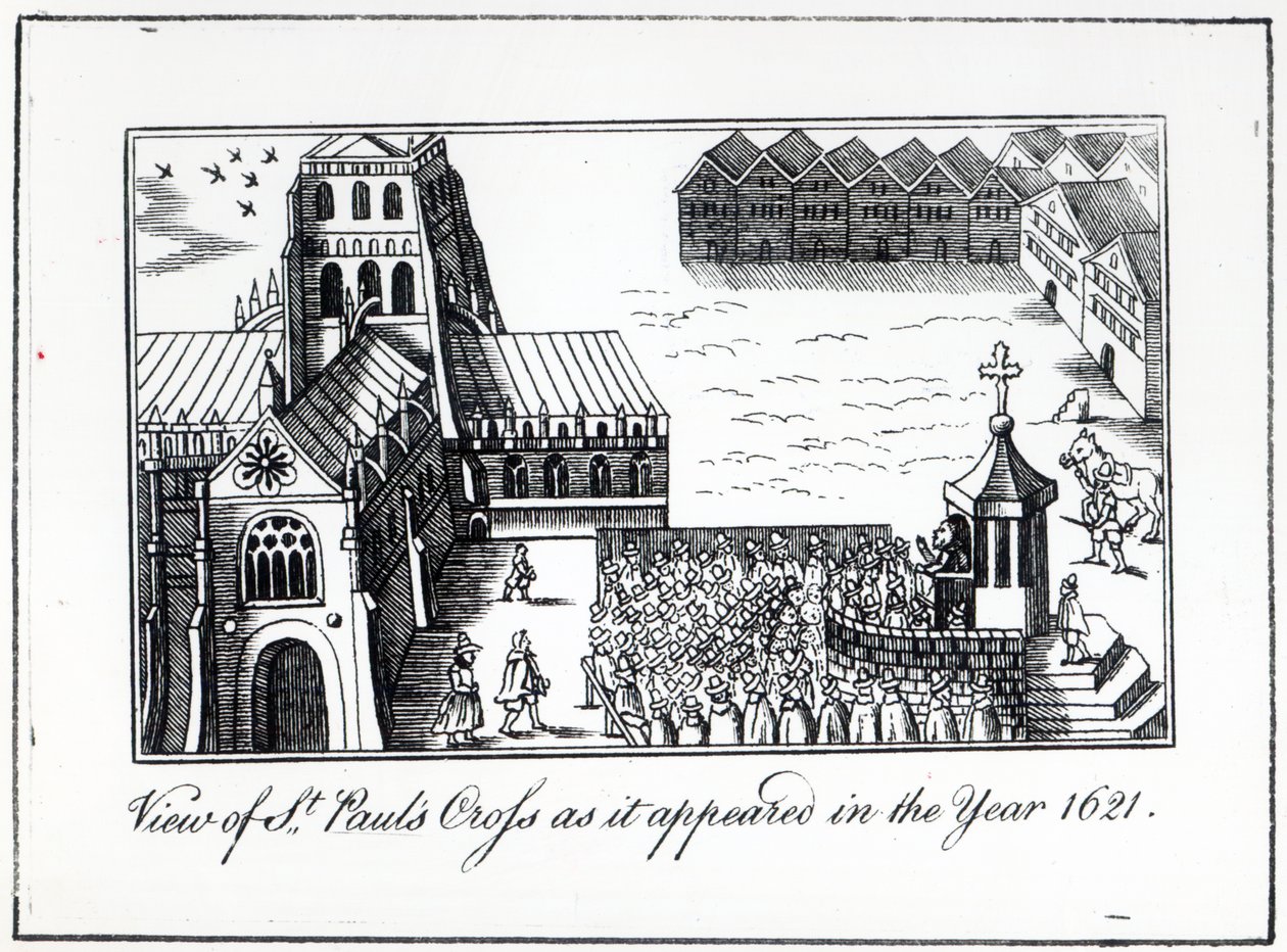 Widok krzyża św. Pawła z roku 1621 autorstwa English School