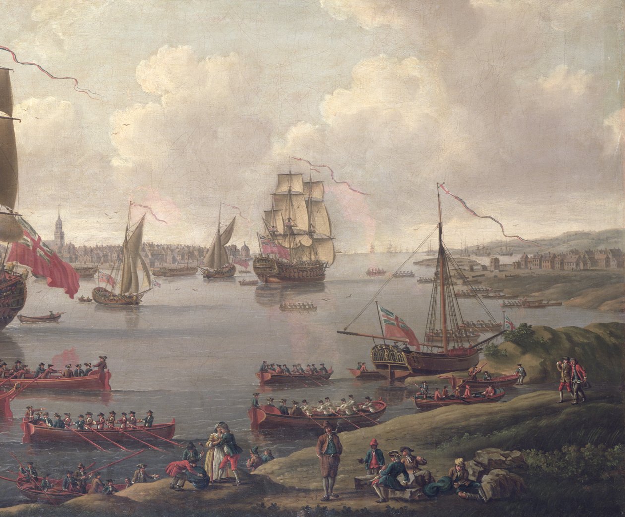 Widok na Tamizę, 1761 (szczegóły z 18935) autorstwa English School